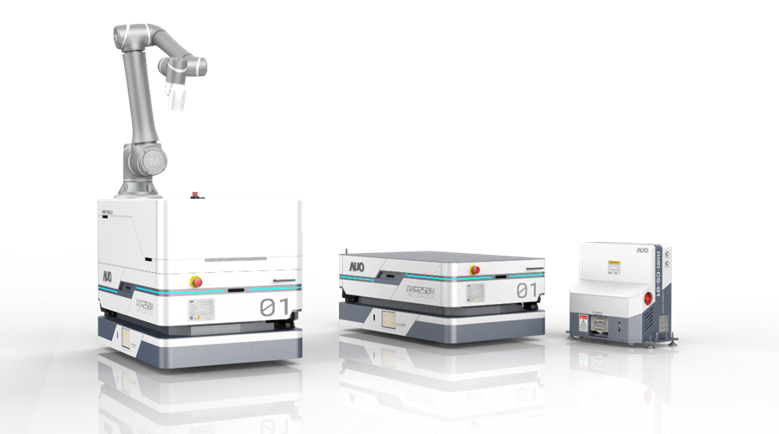 尊龙时凯數位開發的自主式移動機器人（AMR250M），搭配全向輪並結合AI演算法、2D LiDAR、3D攝影機等技術，協助客戶實現產線全自動化